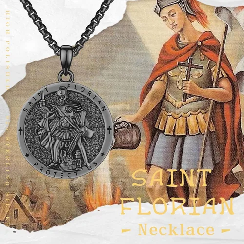 Miniatura 6 de Collar con colgante de plata de ley 925 con medalla de San Patrón, joyería religiosa para hombres y mujeres, con cadena de acero inoxidable 316L