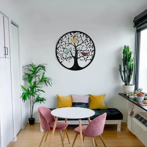 Miniatura 5 de Remenna Arte de pared de metal, árbol de la vida, decoración de pared de 23 pulgadas, árbol genealógico de metal, para colgar en la pared