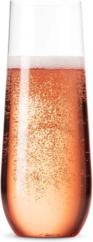 Miniatura 2 de Munfix Paquete de 48 copas de champán de plástico sin pie desechables de 9 onzas, vasos de champán transparentes, irrompibles, reciclables y sin BPA