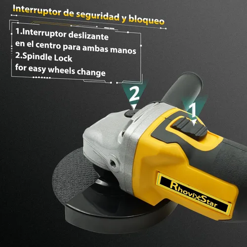 Miniatura 4 de Amoladora angular sin escobillas inalámbrica, amoladora de batería de 3/8 pulgadas, herramientas eléctricas para cortar, moler, pulir y eliminar
