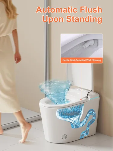 Miniatura 3 de Inodoro inteligente con bidé, tapa de apertura y cierre automático, asiento con calefacción, secadora, luz nocturna, pantalla LED, doble descarga