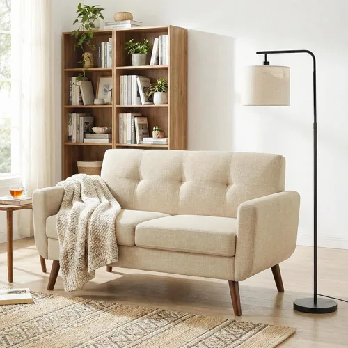 Miniatura 49 de Tbfit Sofá en Forma de L, Sofás Seccionales Modernos de Mediados de Siglo de 80" de Ancho, Sofás de 3 Plazas con Chaise Lounge Amplio, Sofá Beige