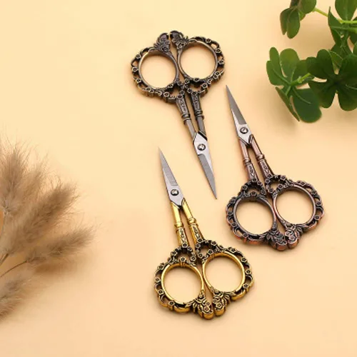 Miniatura 7 de EBANKU - Tijeras de manicura profesionales, vintage, de acero inoxidable, para cutículas, cuidado de precisión para uñas, cabello facial, cejas