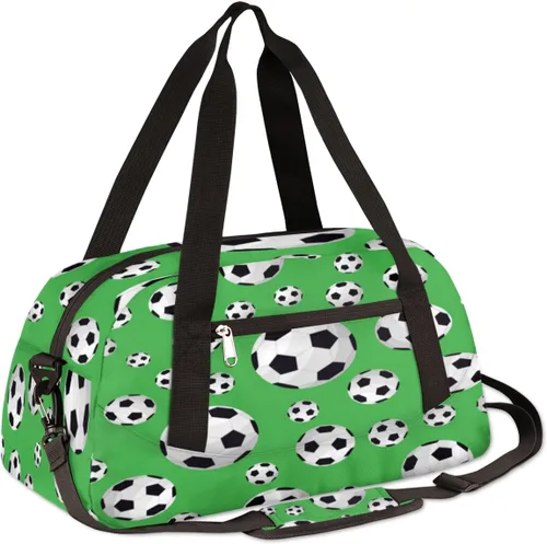 Miniatura 3 de Bolsa de lona para niños y niñas, adolescentes, impermeable, para gimnasio, deporte, bolsa de baile, Patrón de fútbol de fútbol