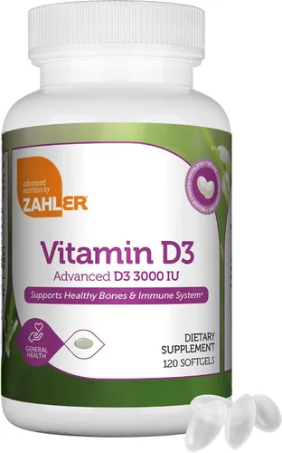 Miniatura 7 de Zahler Junior D3 Chewable 1000IU, gran sabor Chewable Vitamina D para niños, Vitamina D3 1000 IU para los niños, Certified Kosher, 250 tabletas