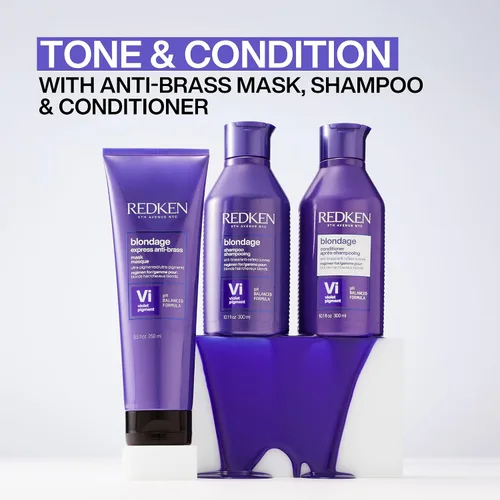 Miniatura 4 de Redken Blondage Express Anti-Brass Mask For Blonde & Highlighted Hair - Ultra-Pigmented Purple Mask For Blonde Hair