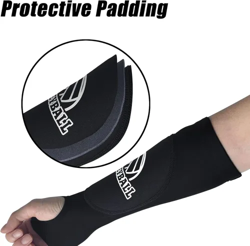Miniatura 3 de Luwint Mangas de voleibol para niños, almohadillas protectoras para antebrazo con orificio para el pulgar, absorción de golpes, manga de voleibol