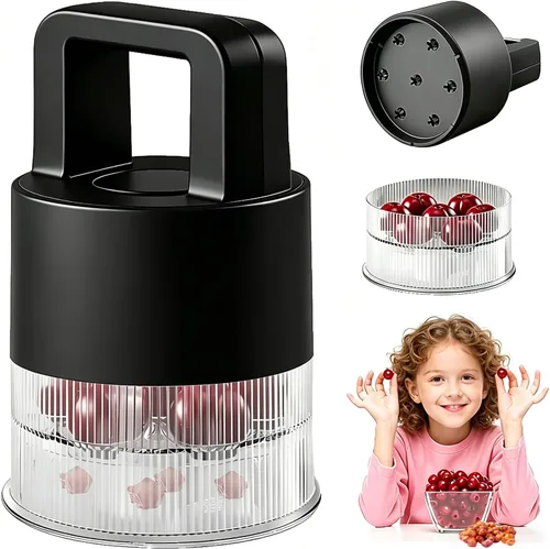 Cherry Pitter, herramienta de descorazonador múltiple 7 en 1 mejorada 2026, ranuras extra grandes de 1.5 pulgadas para cerezas, apto para
