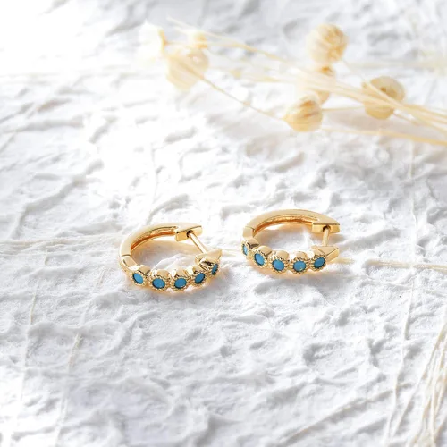 Miniatura 5 de VACRONA Gold Hoop Earrings Huggie for Women Cubic Zirconia 14k Gold Plated Small Huggie Hoops Earrings Hypoallergenic Jewelry Gifts