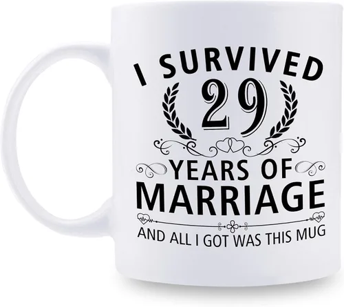 Miniatura 24 de Taza de café de 11 onzas con texto en inglés "I Survived 50 Years of Marriage and All I Got Was This Cup" para el 50 aniversario de boda y para él