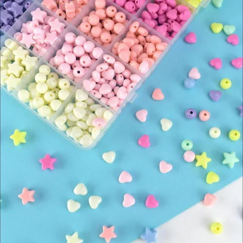 Miniatura 4 de 700 cuentas acrílicas redondas en forma de corazón para pulseras, joyería, collares, manualidades, cuentas de caballo para el cabello, cuentas