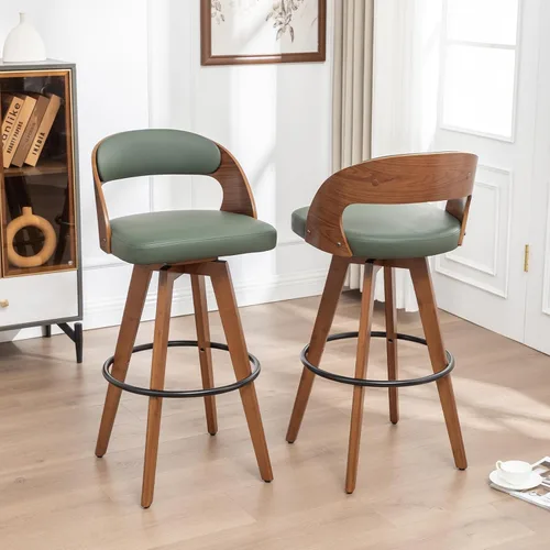 Miniatura 23 de MEKLIBA Juego de 2 taburetes de bar de altura de mostrador para isla de cocina, silla de bar tapizada moderna de 26.8 pulgadas, taburetes giratorios