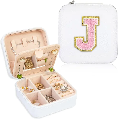 FUNARTY Organizador de joyas de viaje, pequeño joyero, organizador de joyas, regalos para mujeres y niñas, caja organizadora de joyas de aretes con