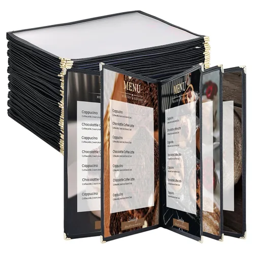 Miniatura 8 de 8.5 x 11 Pulgadas Cubiertas de Menú, Paquete de 10 1 Página 2 Vistas Fundas de Menú con Vista Clara Soporte de Menú para Cocina, Suministros
