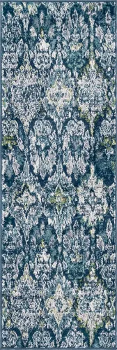 Miniatura 10 de Unique Loom Sumter Collection - Alfombra de área Brewton (2 pies x 6 pies, azul marino/azul)
