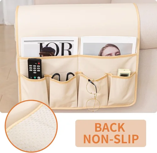 Miniatura 3 de HAOMAIJIA Organizador antideslizante de reposabrazos para sofá, organizador de almacenamiento lateral para sillón y mesita de noche, para sofá