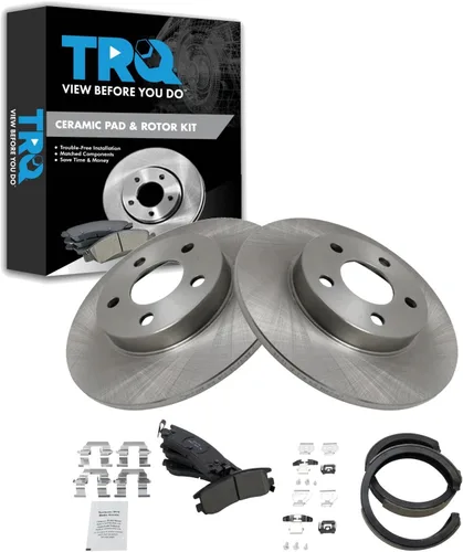 Miniatura 66 de TRQ Kit de pastillas de freno y rotor Posi trasero premium con zapatas de estacionamiento para camión GM SUV