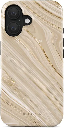 Miniatura 19 de BURGA-Funda p/teléfono compatible c/iPhone 14 Plus, carcasa rígida híbrida de 2 capas + Funda protectora de silicona, almendras latte a lunares