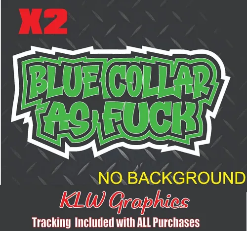 Blue Collar Lime Green Black White Full Color Decal Sticker Turbo Diesel Truck 7.3 6.6 USA JDM Fabricator Pipe