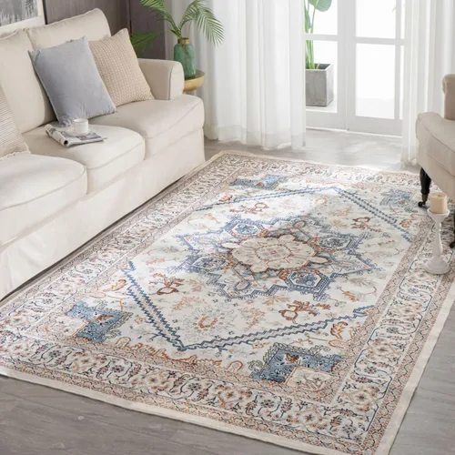 Miniatura 28 de Syalife 6x9 Alfombra Lavable para Área, Ultra Suave Antideslizante, Pila Baja, Alfombra Vintage Resistente a Manchas para Sala de Estar, Alfombra