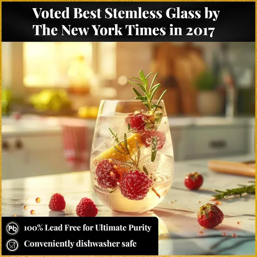 Miniatura 2 de Votado Mejor Copa Sin Tallo 2017 por el New York Times, Elegantes, Delgadas, Copas de Vino Sin Tallo de Cristal 100% Libre de Plomo Fabricadas