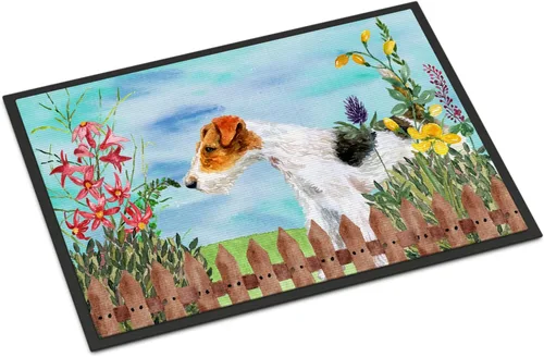 Miniatura 157 de Caroline's Treasures CK1311MAT Cavalier Spaniel Poinsettas - Felpudo de 18 x 27 pulgadas, tapete para puerta delantera, interior y exterior