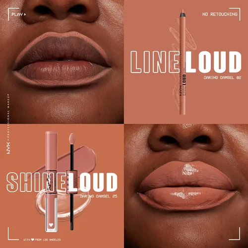 Miniatura 3 de NYX PROFESSIONAL MAKEUP - Delineador de labios Line Loud, lápiz labial de larga duración y pigmentado con aceite de jojoba y vitamina E - Doncella