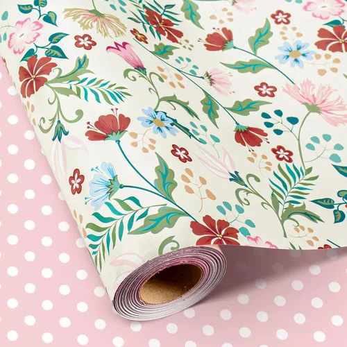 Miniatura 9 de Rollo de papel de regalo floral Merture - 43.2 cm X 10 m - 1 rollo (4.32 m². total) Papel de regalo rosa para boda Papel de regalo para boda