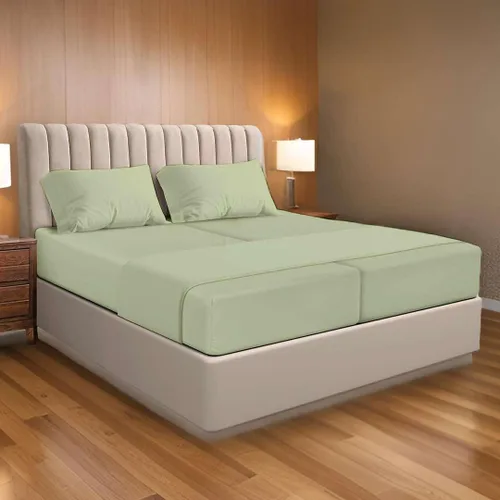 Miniatura 24 de Ready To Rest Juego de sábanas 100% algodón egipcio dividido tamaño Queen para cama ajustable de 5 piezas, se adapta a colchones de hasta 16