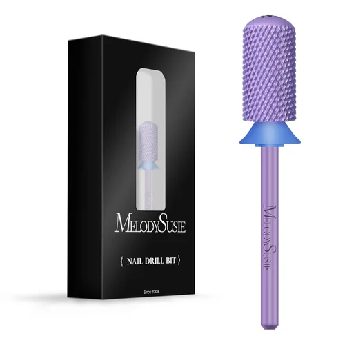 Miniatura 39 de MelodySusie Brocas de uñas de seguridad, brocas de carburo de 2,38 mm de barril grande y parte superior redonda y suave, adecuadas para manicura