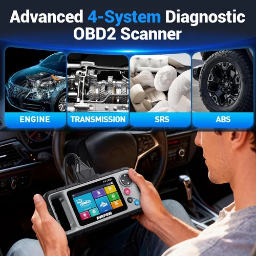 Miniatura 2 de AVAPOW AV-D600 Escáner OBD2 de 4 Sistemas Motor/Transmisión/SRS/ABS Herramienta de Diagnóstico, Restablecimiento de Aceite/Restablecimiento