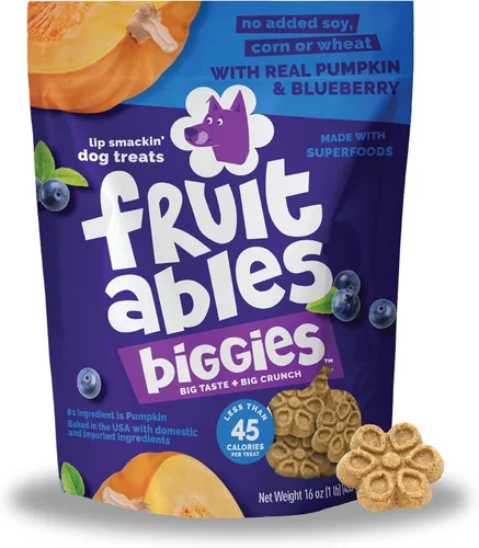 Miniatura 14 de Fruitables Biggies Galletas para Perros, Golosinas de Calabaza para Perros, Galletas Saludables para Perros, Golosinas Crujientes, Sin Trigo, Maíz