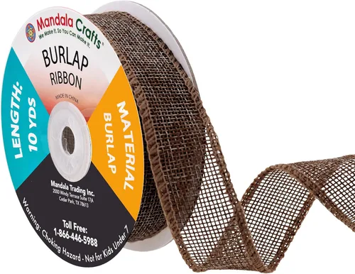 Miniatura 53 de Mandala Crafts Cinta de arpillera verde con alambre para corona, cinta de arpillera con alambre verde rústico de yute natural, 1 pulgada de ancho