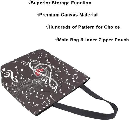 Miniatura 4 de Bolsa de comestibles de lona de cereza japonesa Bolso de libro casual de hombro