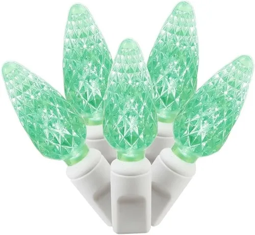 Miniatura 4 de Vickerman X4W8105PBG - Juego de 100 luces LED C6 EC con cable blanco, 4 pulgadas x 34 pies, color blanco frío