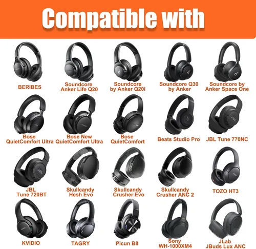 Miniatura 2 de Anker Q20i Q20 Q30 Q45 / BERIBES/TOZO/KVIDIO/Beats - Auriculares con cancelación de ruido, color azul claro 2. Azul