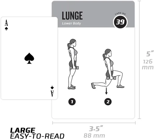 Miniatura 5 de NewMe Fitness Tarjetas de entrenamiento con mancuernas – Baraja de instrucciones de entrenamiento para mujeres y hombres, guía de fitness