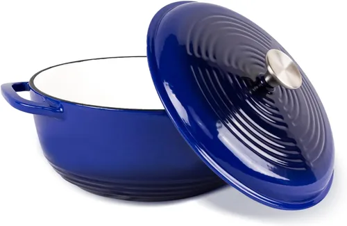 Miniatura 8 de Horno holandés de hierro fundido duradero con tapa, perfecto para hornear pan, cocinar y hervir sopa, multifuncional y fácil de limpiar, 4 cuartos