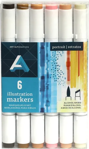 Miniatura 14 de Art Alternatives Marcador de ilustración, juego de 6 marcadores, tonos grises