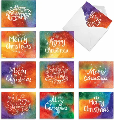 Miniatura 13 de The Best Card Company - 10 tarjetas navideñas de felicitación con sobres - Tarjetas festivas y divertidas surtidas para las vacaciones
