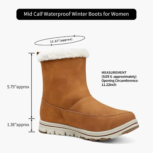 Miniatura 2 de Vepose Botines de nieve para mujer, impermeables, cortavientos, cálidos, para invierno