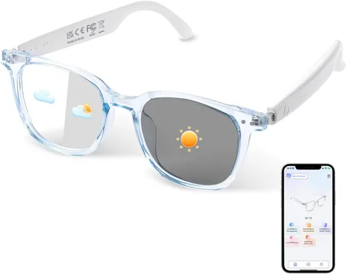 Lentes inteligentes AI para hombres y mujeres, impulsados por IA por traducción, reducción de ruido, micrófono y altavoces de audio de oído abierto,