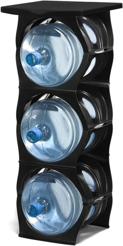 Bariboo Estante apilable para almacenamiento de botellas de agua, organizador de 5 galones, soporte para jarra para organización de cocina, gabinete