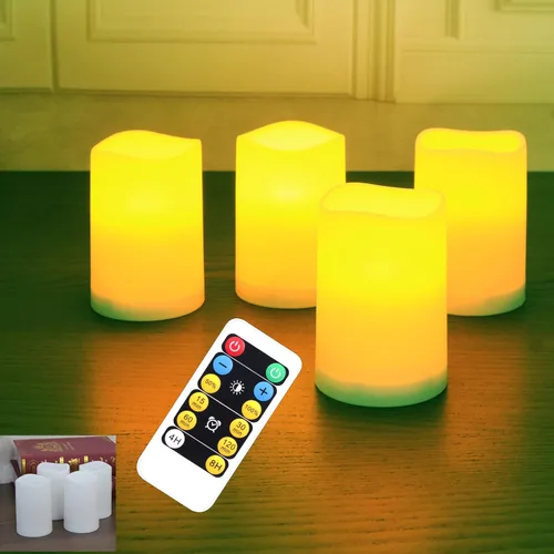 Miniatura 9 de WRalwaysLX Faroles decorativos con temporizador, velas sin llama para interiores y exteriores, apliques de pared con llamas parpadeantes