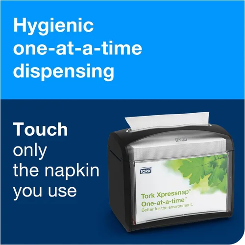 Miniatura 4 de Tork Xpressnap® Servilleta Dispensadora Blanca N4, Dispensado de Una a la Vez, 1 capa, Pliegue 1/4, 13" x 8.5", 12 x 500 Servilletas, 109000