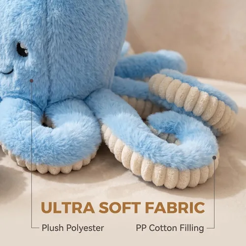 Miniatura 4 de My Super Star Animales de peluche de pulpo, juguetes de pulpo de peluche para niños, niñas, amigos, familia, regalo de cumpleaños y Navidad, Azul