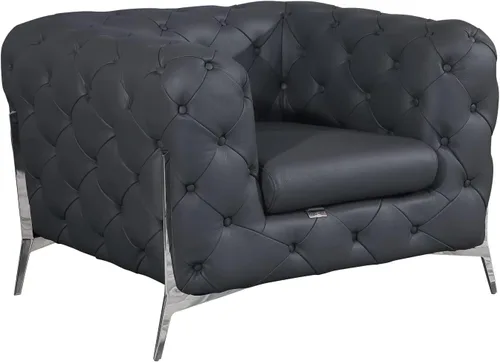Miniatura 29 de Blackjack Furniture Modena - Moderno juego de sofá de 3 piezas de cuero italiano de grano superior, elegante diseño copetudo y patas de acero Beige