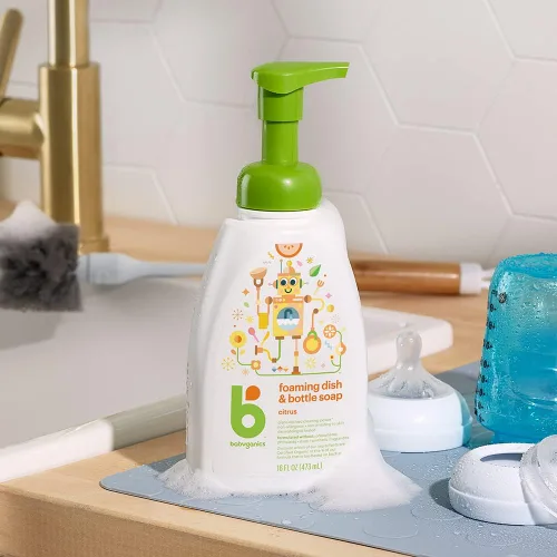 Miniatura 7 de Babyganics Jabón espumoso para platos y biberones, botella con dispensador, cítricos, poder de limpieza derivado de plantas, elimina la leche seca