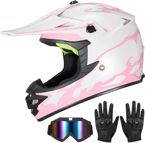 Miniatura 13 de Casco de Bicicleta de Tierra para Jóvenes Niños para Niños y Niñas, F001 Casco de Motocicleta de Cara Completa para Todoterreno ATV Conducción