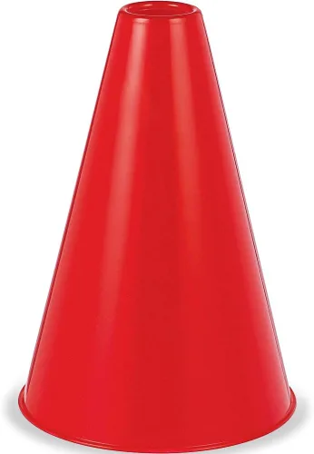 Miniatura 6 de Megáfono de plástico azul (8.25 x 6 pulgadas), 1 unidad, diseño ecológico y ligero, ideal para eventos deportivos, fiestas y animadoras